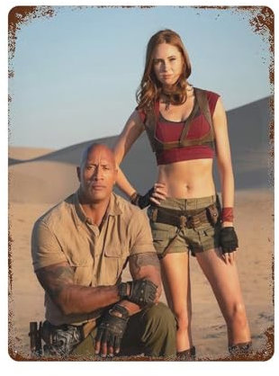 NRCKMIHRAE Filmposter mit Jumanji-Charakteren, Wanddekoration, Eisen, 15.7x11.8, Vintage