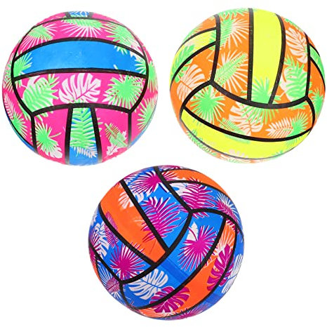 Hohopeti 3Pièces Ballon de Plage Gonflable Coloré pour Volleyball Aquatique Jouet de Piscine Couleurs Aléatoires Idéal pour Activités Estivales Plage Piscine