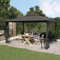 ShGaxin Pavillon mit Seitenwänden & Doppeldach, Grillpavillon Winterfest, überdachung Terrasse, Terrassenpavillon, 3x4 m Anthrazit
