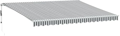 vidaXL Gelenkarmmarkise, Markise Ausziehbar Automatisch, Sonnenmarkise für Terrasse Balkon, Sonnenschutz Balkonmarkise Terrassenmarkise, Anthrazit Weiß 450x300cm