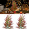 summer flower 2Pack Mini Fall Tree Indoor Decor Bottle Brush Trees for Party Table Home DIY Decorations（Red-18inch