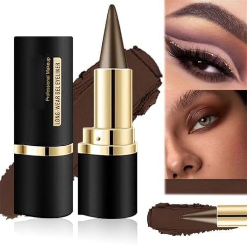 Ayky Long Wear Gel Eyeliner,Ayky Natural Black Eyeliner Cream Waterproof,Rationalu Gel Eyeliner,Smudge Proof,Smokey Eyeshadow Palette Stick,Waterproof Long Wear Liquid Eyeliner Pencil (03#)