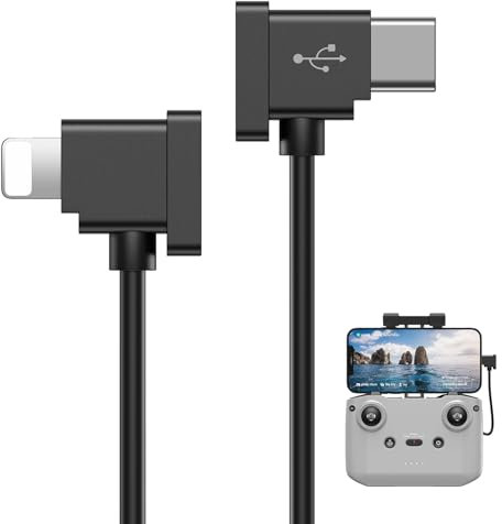 ACANDYA USB C to iOS Remote Controller Cable for DJI Mavic 3, Mini 2, Mini 3 Pro, Air 2S, Mavic Air 2, DJI RC-N1, DJI Drone for iPhone 14 Plus 13 Pro 12 OTG Data Cable Type-C Cord (iOS Connector) 1FT