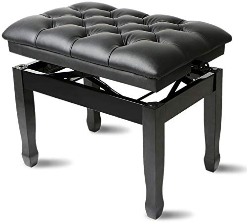 XAoSCd Klavierhocker Schwarz Klavierhocker Höhenverstellbar Keyboardbank Klavierbank Hocker Höhenverstellbar: 46-56Cm,