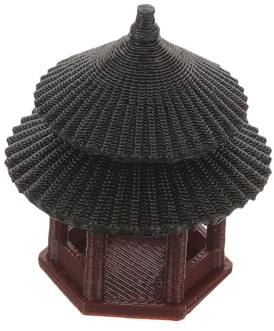 Supvox Pavillonstatue Miniatur-pavillonfigur Zen-gartenpavillon Gartenornamente Gartendekorationen Pavillonstatuendekor Tischornament Mikrolandschaftspavillonornament Gartendekor Aquarium