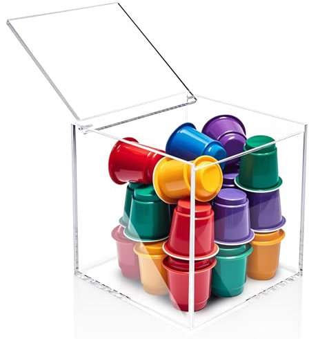 OJTOJT Porta Capsule Caffe Trasparente, Cubo Porta Capsule Caffè In Acrilico, Dispenser Capsule Caffe Per Capsule Nespresso O Dolcegusto, Contenitore Multifunzione, 13 x 13 x 13 cm