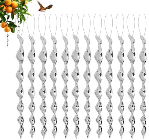 12 Stück Reflektierende Vogelschreck,Vogelschreck Vogelabwehr,Vogelabwehr Balkon,Taubenschreck,Taubenschreck Für Balkon,Windspirale Vogelabwehr Reflektierende Für Dekoration Ideal Für Haus & Garten