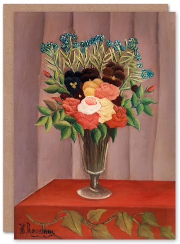 Artery8 Henri Rousseau Art Card Bouquet of Flowers in a Vase