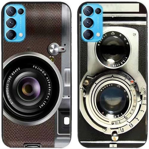 Lot de 2 coques de protection arrière en gel silicone TPU pour smartphone OPPO Find X3 Lite