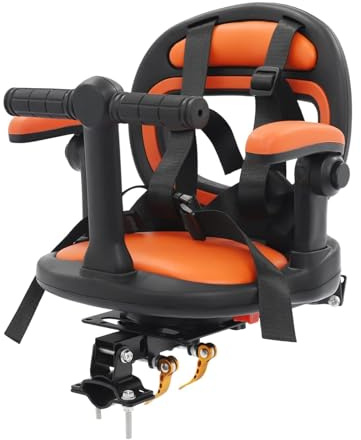 WingFly Vordersitz für Fahrräder, Mountainbike Kindersitz, Sitz Um 360° Schwenkbar mit Einziehbaren Pedalen für Kinder von 2~5 Jahren, Abnehmbarer Kindersitz für Mountainbikes, Citybikes