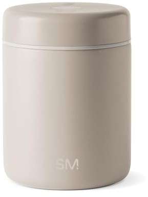 Simple Modern Delta Coffee Canister | Airtight Vacuum Seal with Auto-Reseal Technology | Ceramic Lined Stainless Steel Container for Coffee Grounds, Beans, Tea | 1.1L, Almond Birch