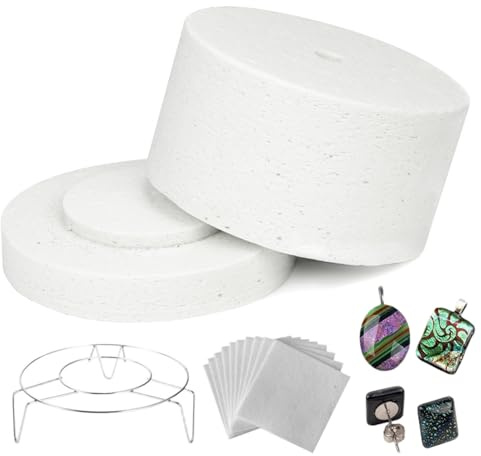 22PCS/Set Microwave Kiln 7.7×4.3in Mini Kiln with 10 Sheets & Gaskets for Pottery, Glass Fusing, Jewelry DIY Crafts