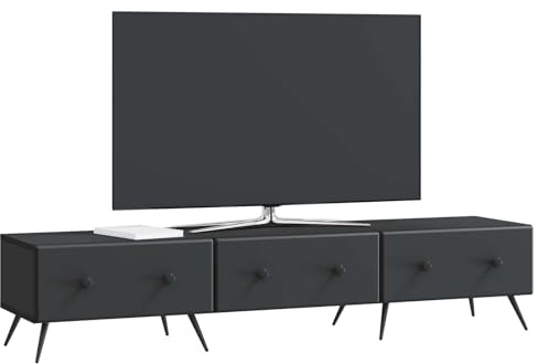 vidaXL TV-Schränk Schwarz 147 x 34,5 x 30 cm Holzwerkstoff, Moderner Wohnraum, rechteckiges Entertainment Center, stylische Medieneinheit, viel Stauraum, platzsparende Lösung