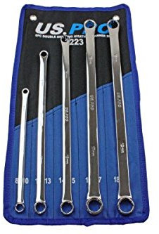 US PRO 5pc Aviation Double Ended Ring Extra Long Spanner Set 8-19mm 3223