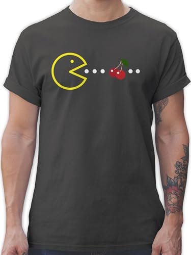 T-Shirt Herren - Nerd Geschenke - Retro Gamer-Motiv - XXL - Dunkelgrau - Gaming Shirt männer Computer Comic Tshirt für Gamer 80er Game t-Shirts Games nerdige Shirts Geschenk zocken pc Tshirts