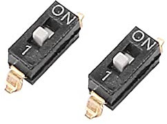 sourcing map 2 Pcs Black DIP Switch 1 Positions for Circuit Breadboards PCB Surface Mounted Devices Type