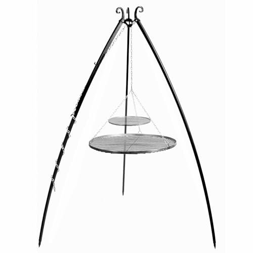 Cook King Stand-Grill Dreibein Grill massiv 2 Schwarzstahlgitter 200cm 70cm + 40cm Ø