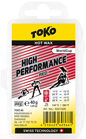 Toko Skiwachs High Performance, Größe:40 g, Farbe:red -4 °C - -12 °C