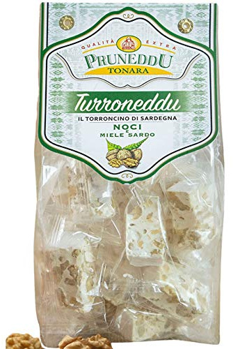 Torroncini mit Walnüssen und Honig aus Sardinien, 200g, weißer Nougat (hart), Torrone, Pruneddu Torronificio Artigianale