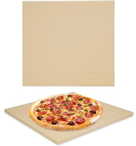 Mimiuo Pierre à Pizza Rectangulaire en Cordiérite, Pierre à Pizza for Ooni, pour la Préparation du Pain, de la Tarte flambée et de la Pizza, pour Four et Barbecue, Four et Grill, Gaz, 33 x 33 cm