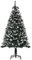 HOMCOM Künstlicher Weihnachtsbaum 1,5 m Christbaum Schnee getaucht Design Tannenbaum 378 Äste flammhemmend PVC Dunkelgrün Ø75 x 150 cm