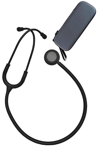 Hospitrix Stethoskop Professional Line Stealth Edition mit GRAVUR + Kostenlose Premium Tasche! (Stealth Edition/Schwarz)