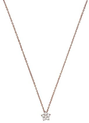 Amor Kette mit Anhänger 925 Sterling Silber Damen Halsschmuck, mit Zirkonia synth., 42+3 cm, Roséfarben, Blume, Kommt in Schmuck Geschenk Box, 2012816