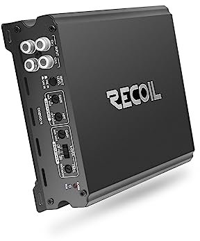 RECOIL DI1200-4 Amplificador de audio para automóvil de 4 canales Clase D de rango completo, 2400 vatios, estable de 2 a 4 ohmios, fuente de alimentación MOSFET, puenteable