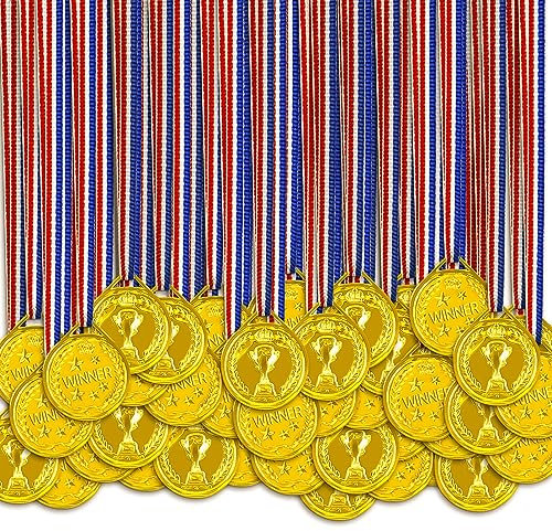 Gewinner Medaillen,Metall Medaillen Gold Kinder für Sport, Wettbewerbe Auszeichnungen,Party,Preisen Awards 50Stücke 3,5cm