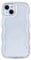 Eiyikof Compatible with iPhone 13 mini Clear Case,Cute Solid Color Curly Wave Frame Transparent Soft Silicone Anti-Scratch Shockproof Protective Slim Case for Women Girls-White