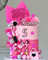 JeVenis Rosa Mädchen Geburtstag Dekoration Rosa Kugeln Palm Leaves Heels Lippenstift Taschen Kuchen Topper Hot Pink Disco Kuchen Dekoration