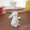 MARELIDA Hase mit goldenem Ei Osterhase Dekofigur Osterdeko weiß (9,5cm Höhe)