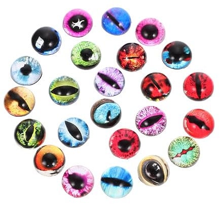 KONTONTY 50pcs Eye Glass Patch 18mm Glass Eyes Craft Puppet Eyes Muñecos De Peluche Halloween Decor Eye Patch Blue Accessories Doll Safety Eyes Dragon Eyes Glass Cabochons Decorate Jewelry