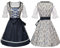 YUGHGH Oktoberfest Kostüme Damen Dirndl Kleider Damen Traditionelle Oktoberfest Kleid Karneval Hazbin Hotel Alastor Cosplay Kostüm Anime Cosplay Kostüme Für Frauen Dämonentöter (Dark Blue-c, XXL)
