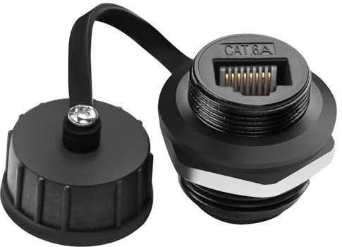QIANRENON Adaptateur Réseau Cat6a RJ45 Étanche - RJ45 8P8C Femelle Vers Femelle - Montage Panneau - Connecteur Étanche - Prise Courant Blindée - Pour Ethernet Extérieur