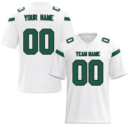 Yunshenla Personnalisé Maillot de Football Américain T Shirt Sport Maillot Rugby Personnalisable avec Nom et Numéro Homme Femme Enfant Tshirts Equipe de France T-Shirts Personnalisé(#17)