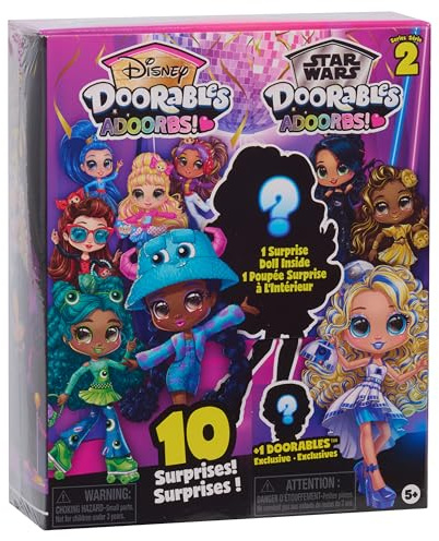 Disney Doorables Adoorbs Dolls Series 2 – Collectible 5.5-Inch Dolls with Accessories, Blind Box Surprise, Rooted Hair & Articulated Fashion Figures for Kids Ages 5+