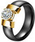 Skcess Herren Ring Schwarz, 6MM Edelstahl Keramikringe mit Rundem Zirkonia Eingelegt Verlobungsringe für Unisex Größe 60 (19.1)