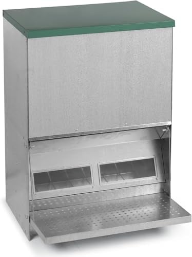 Agrarzone Mangeoire Automatique pour Poules avec pédale 40 kg - Mangeoire Automatique pour Poules Anti-Rats - Distributeur de Nourriture réduisant Le gaspillage Alimentaire