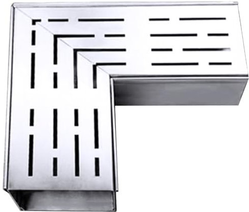 Edelstahl-Bodenk-Ablaufsystem für den Außenbereich, Länge 24 cm, 304 Stahl, Terrassenentwässerung, Graben-Set, Dusche, kleines Metallrost-Regalsystem für Garage (24,9 x 9,9 x 3,2 cm)