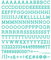 AMERICAN CRAFTS 188 Piece 1 Inch Teal Letter Pack Letras, Verde Azulado