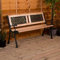 Vida Designs Garden Bench, Twin Cross Style Design 3 Seater Outdoor Furniture Seating Wooden Slats Cast Iron Legs Park Patio Seat