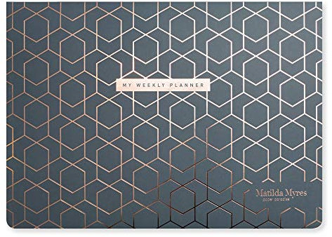 Matilda Myres A4 Wochenplanenblock - Grau mit Roségold - 100 Blatt