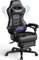 Fullwatt Racing Gaming Chair for adults with Footrest and Lumbar Pillow, Swivel Height Adjustable Reclining PU Leather Ergonomic Video Game Chair, Big and Tall(Black)