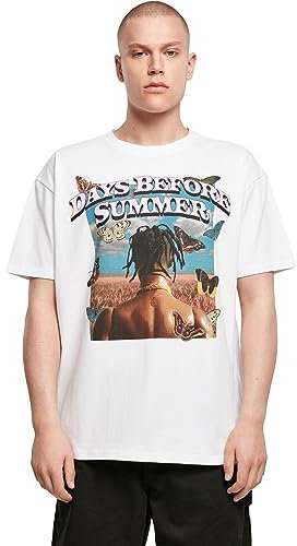 Mister Tee Upscale Unisex T-Shirt Days Before Summer Oversize Tee, T-Shirt mit Aufdruck, Oversized Fit, Baumwolle, White, S