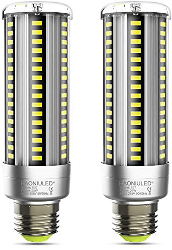 E27 LED 25W LED Bulbs, E27 LED Cool White Light Bulbs, 3000LM Replacement 250W Incandescent Bulb, E27 Corn Bulb LED Lamps, Corn Cob Light Bulb, Candle Light Lamp, Energy Saving Light Bulb, Pack of 2