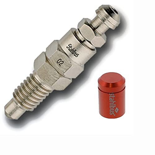 stahlbus Schnell-Entlüfterschraube M8x1.25x16 mm mit Entlüftungsventil & Ventilkappe Rot