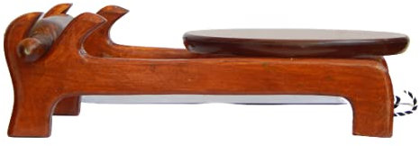 Creative Homes Mango Wood Chakla & Belan with Stand | Wooden Roti Roller Rolling Pin & Round Board | Chapati Maker