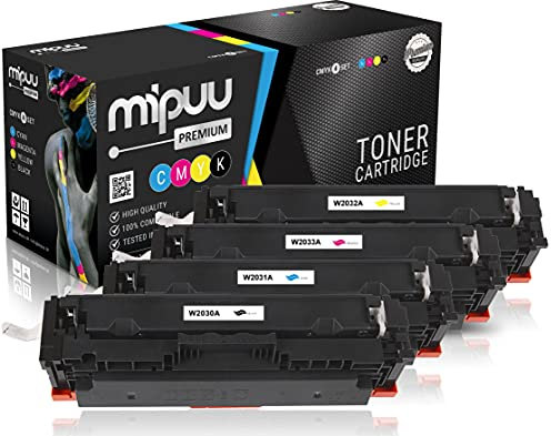 Mipuu 4 Toner kompatibel mit HP W2030A W2031A W2032A W2033A 415A mit Chip für Color Laserjet Enterprise M480F M455 M480 Color Laserjet Pro M479DW M454
