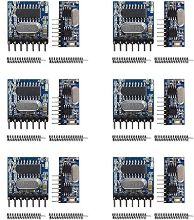 QIACHIP RX480E 433 MHz RF Funk Modul Sender und Empfänger 6 Sätze 4 Kanal für Arduino Raspberry pi mit Antenne Fernbedienung